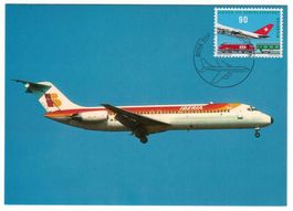 Iberia DC 9-32, Maximumkarte, Flughafen Zürich 1988