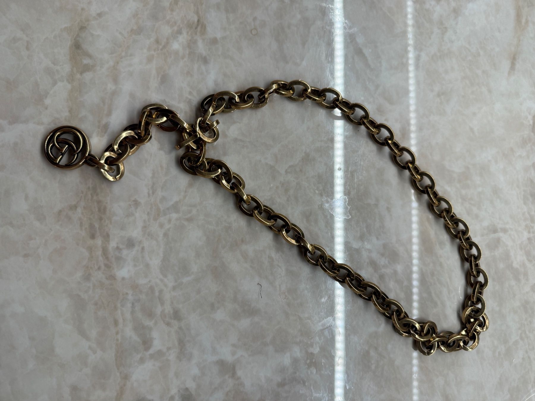 Gucci Cinture: Gucci interlocking G chain belt brass, gold finish – Nuovo (secondo la descrizione) da Canobbio venduto da Mariefleur01 1