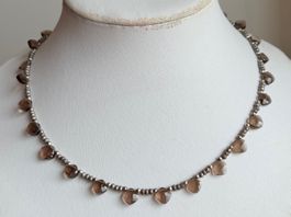Pyrit, Rauchquarz Collier Unikat