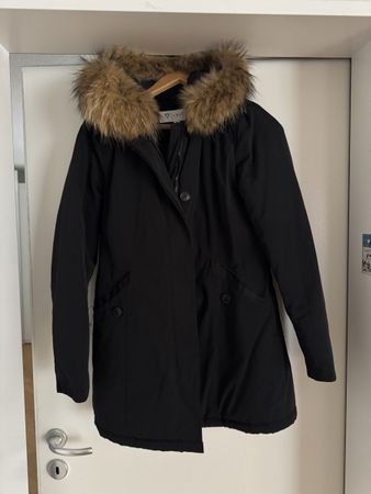 Winter Jacke mit Echtpelz, schwarz, Grösse S - Top Zustand