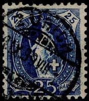 ZÜRICH Vollstempel auf 25 Rp. Stehender Helvetia