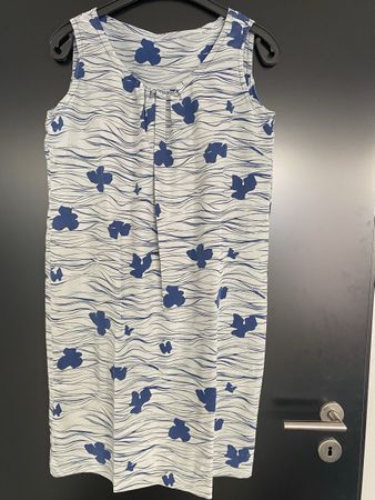 Trägerkleid grau-blau Gr. 44 Viskose