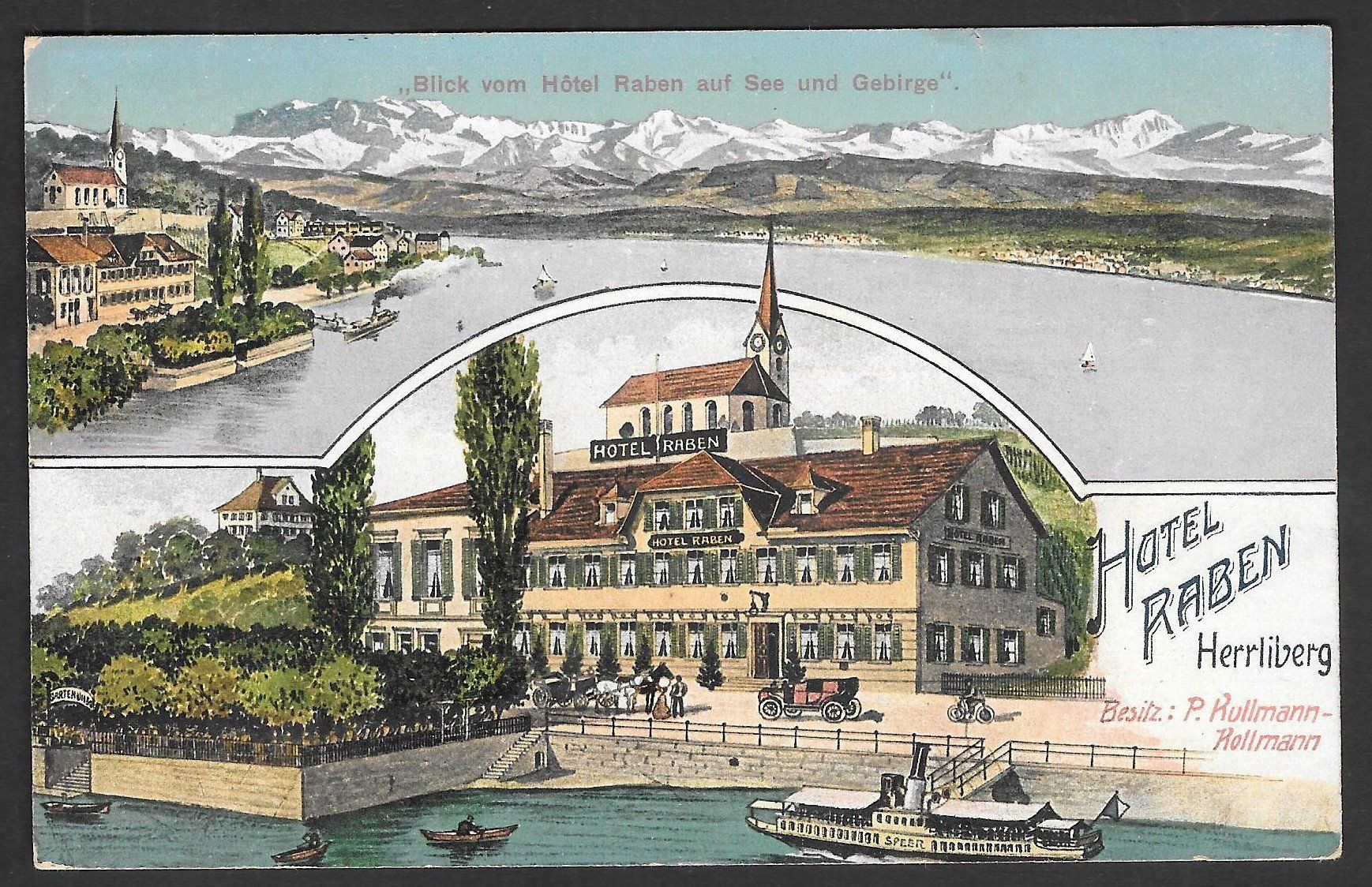 Cartoline postali: Herrliberg Hôtel Raben Lithoähnlich – Usato da Olten venduto da clotaldi