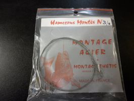 4 hameçons montés sur acier n° 3/0 Stucki antik Stahlvorfach