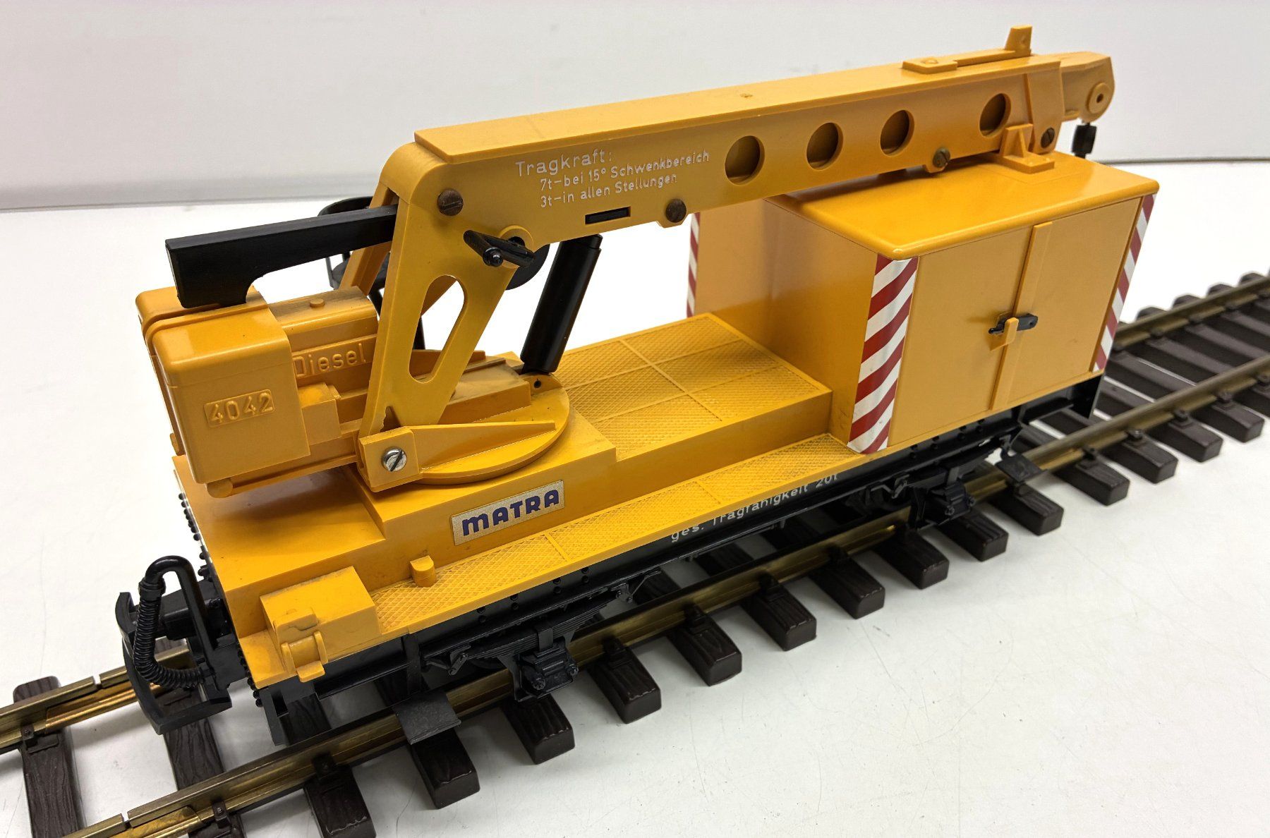 LGB Modelleisenbahnen: LGB 4042= Kranwagen Matra Diesel - gelb – Gebraucht aus Thun von retoolinoo 4