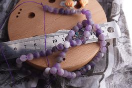 Amethyst Matt  6mm Kugel Strang  –Edelsteinstube Rausverkauf