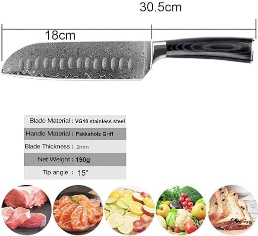 Küchenmesser: Santoku Messer Fleischmesser Scharfe Japanisches Messer – Neu und originalverpackt aus Oberentfelden von ase_sk8n 1