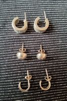 3 Paar Silber Ohrringe/Ohrstecker