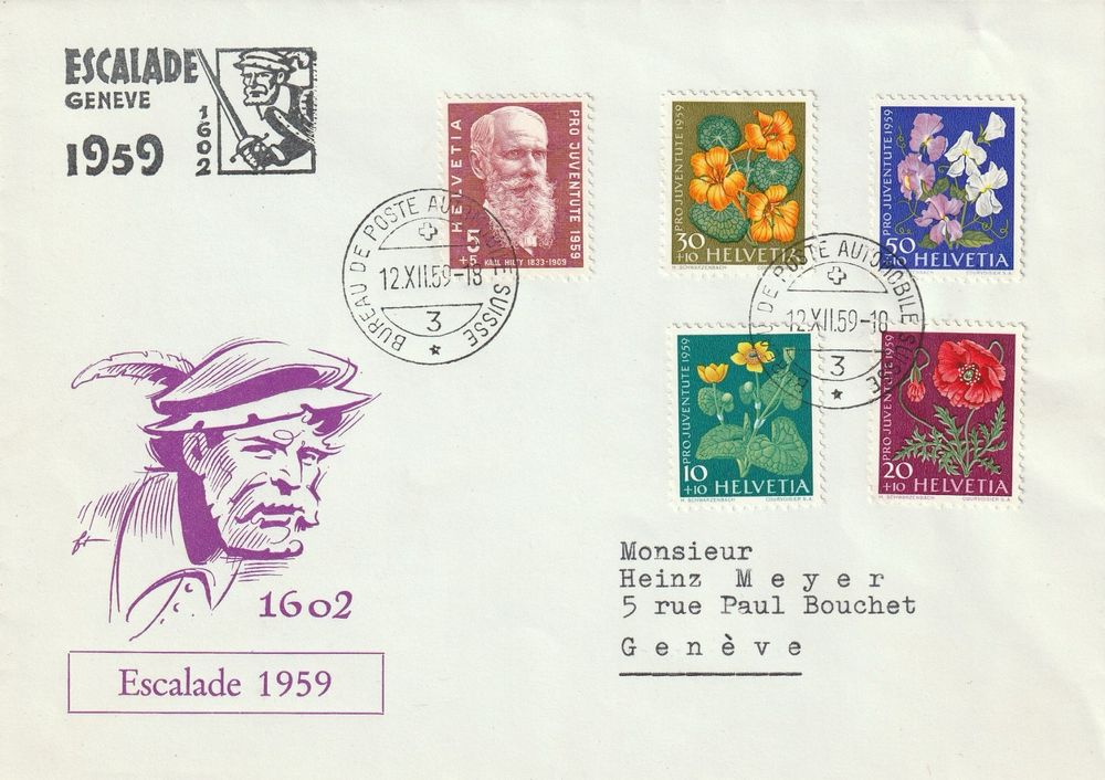 PJ-Satzbrief 1959, Escalade 1959, Postautostempel, 12.12.59 (Gebraucht ...