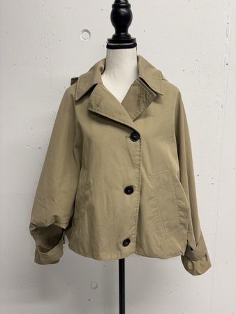 Zara Übergangsjacke Gr. M beige Kapuze oversize Jacke