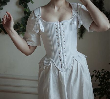 Korsett weiss geschnürt historischer Stil M-L neu
