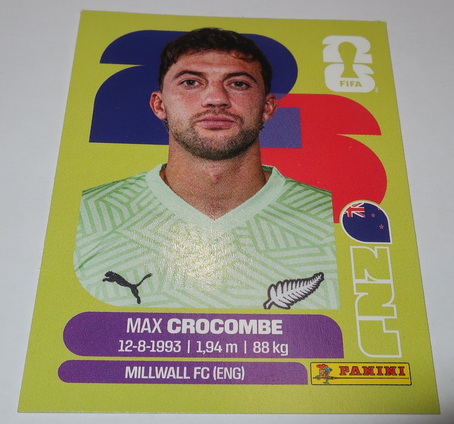 Panini Carte collezionabili: Panini Sticker WM 2026 MAX CROCOMBE  NZL 2 – Usato da Cormoret venduto da Pascalll2001