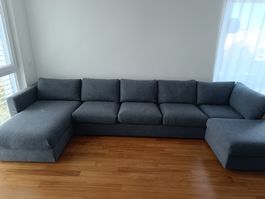 Sofa U-Form dunkelgrau