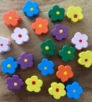 Bunte Bastelperlen / Holzperlen Blume 20 Stk.