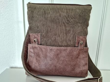 Sac bandoulière EM-EL cuir & textile