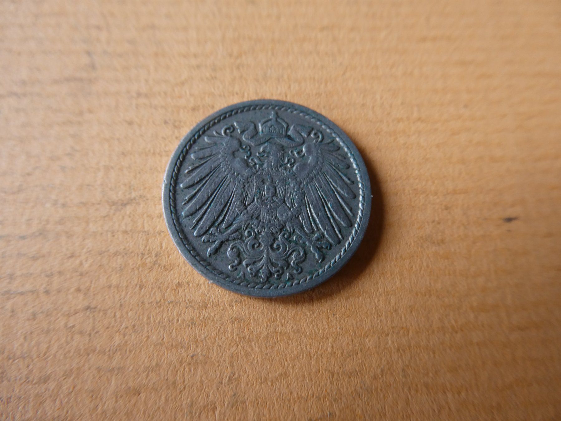 Alle Münzen: Dt. Reich 1908 A,  5 Pfennig – Gebraucht aus Hinterforst von Rohusri 1