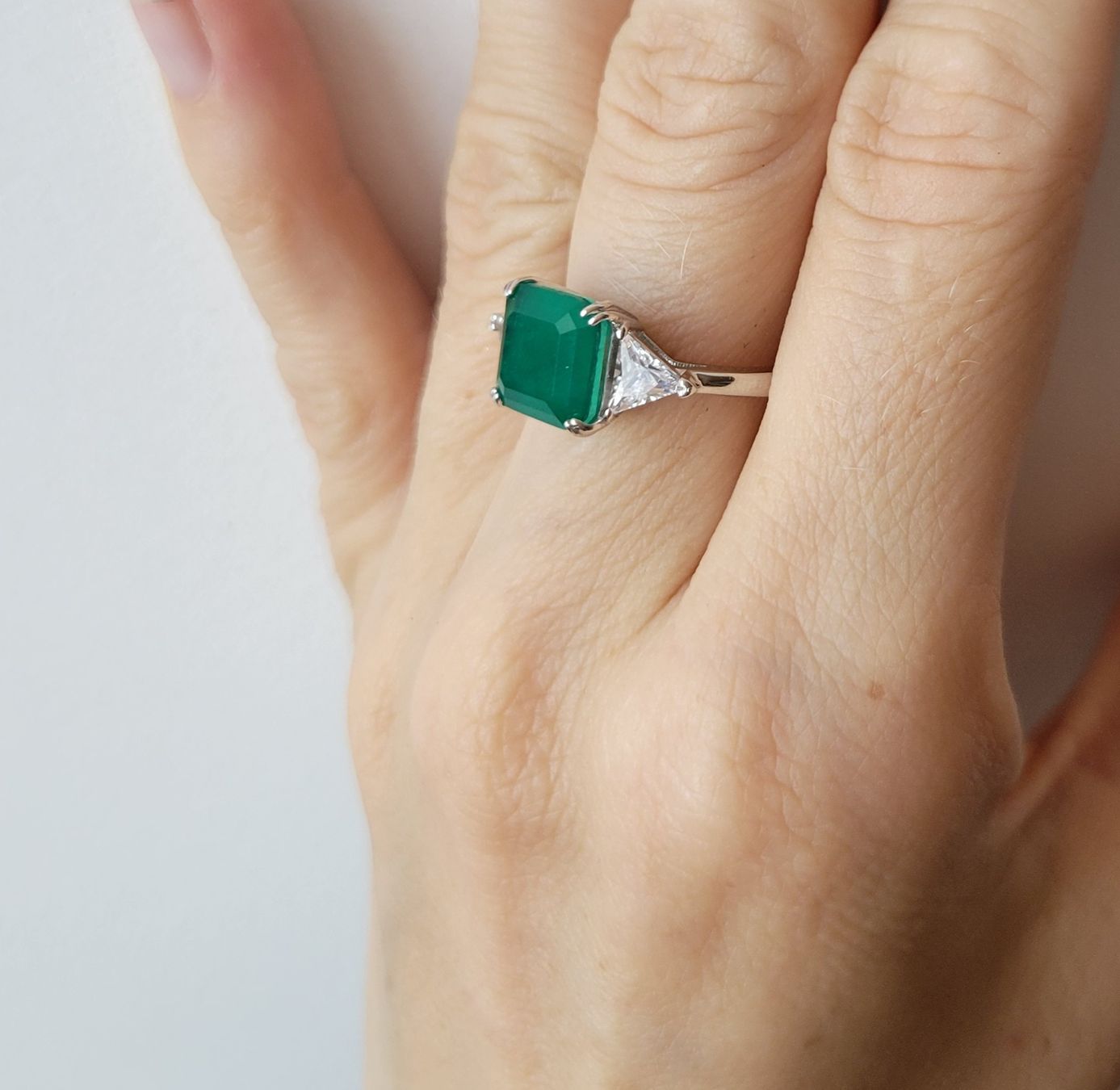 Bagues: Bague Argent 925 & Émeraude (Taille 52) – Neuf (Voir description) à Bernex par Dariafr 4