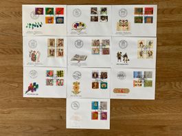 FDC Pro Patria 1985 - 1994 / 10 Stück
