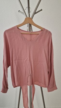 Vivance Viskose-Bluse altrosa mit Frontknoten, Gr. 34