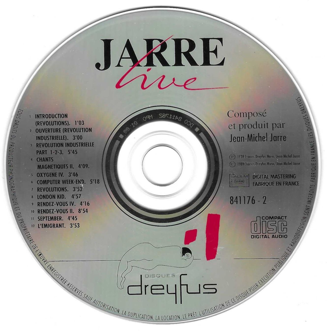 CD: JEAN MICHEL JARRE  -  JARRE LIVE – Usato da Bex venduto da Giorgiob 2