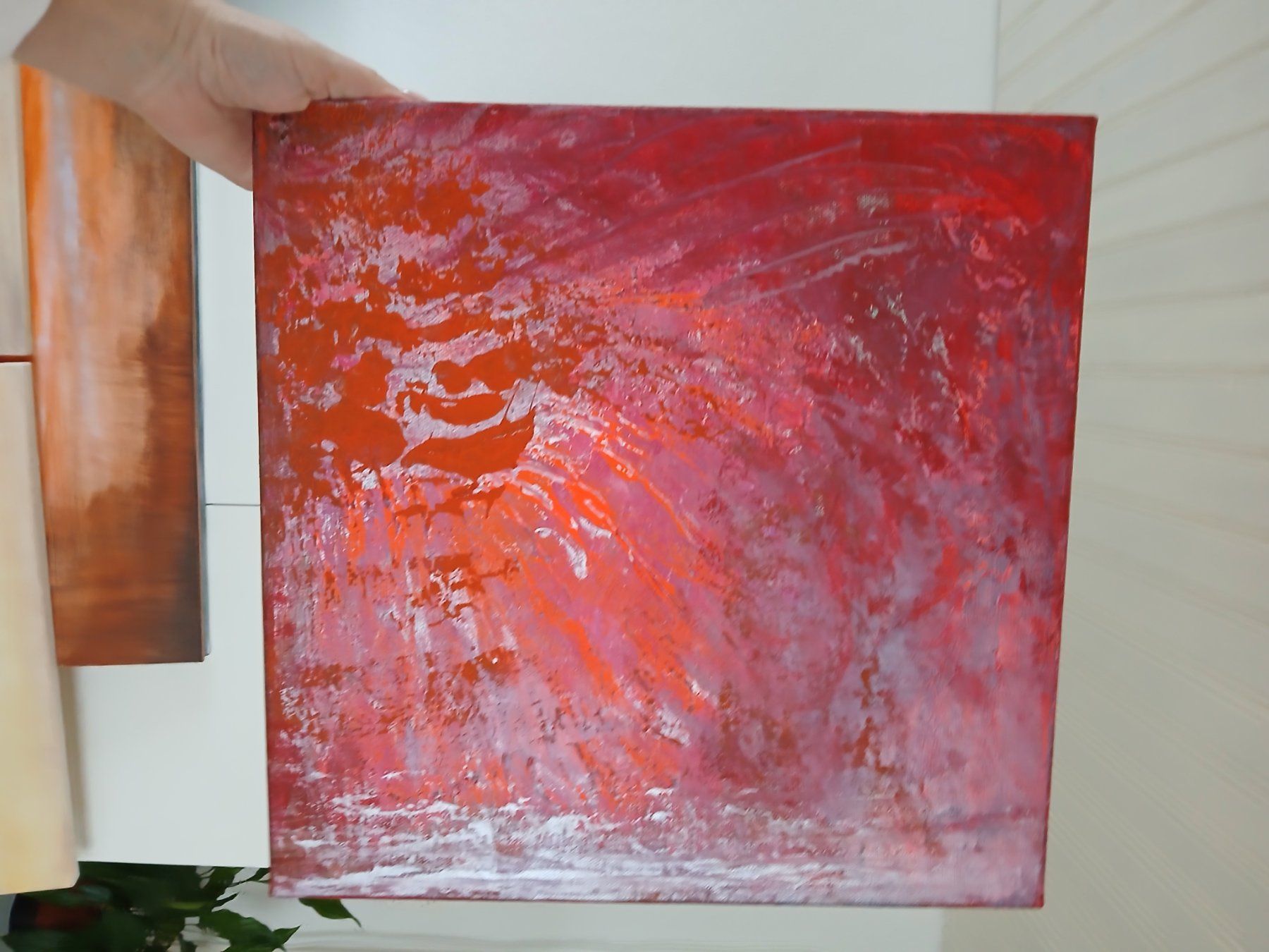 Dipinti: Acrylbild in Orange Rosemetallic "Astrid" 40x40cm – Nuovo e nell'imballaggio originale da Beinwil am See venduto da Superchance 1