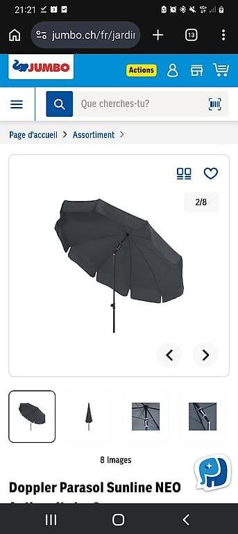 Ombrelloni: Parasol Doppler 2.5m anthracite – Usato da Epalinges venduto da mux_vc5l 2
