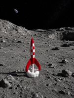 TinTin Tim und Struppi Rakete 75cm hoch!