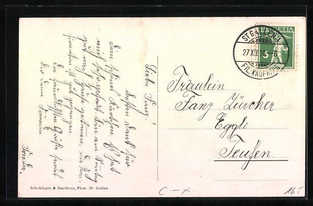Cartoline postali: St. Gallen, Koch- und Haushaltungsschule – Usato da Berlin venduto da bartko-reher 1