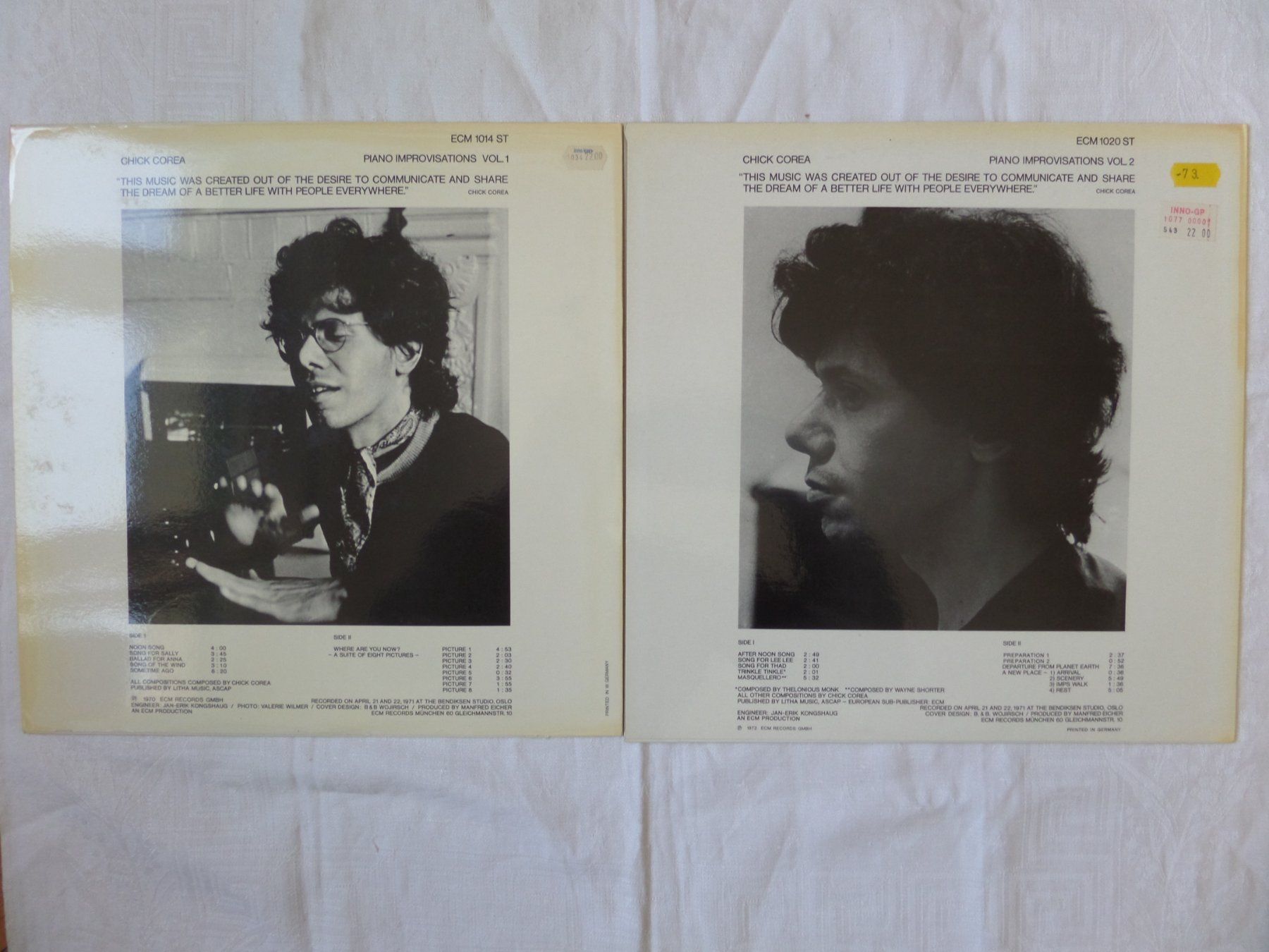 Dischi in vinile: Chick Corea - Piano Improvisations Vol 1  + Vol 2 - 2 X LP – Usato da Genève venduto da CDLPBookS 1