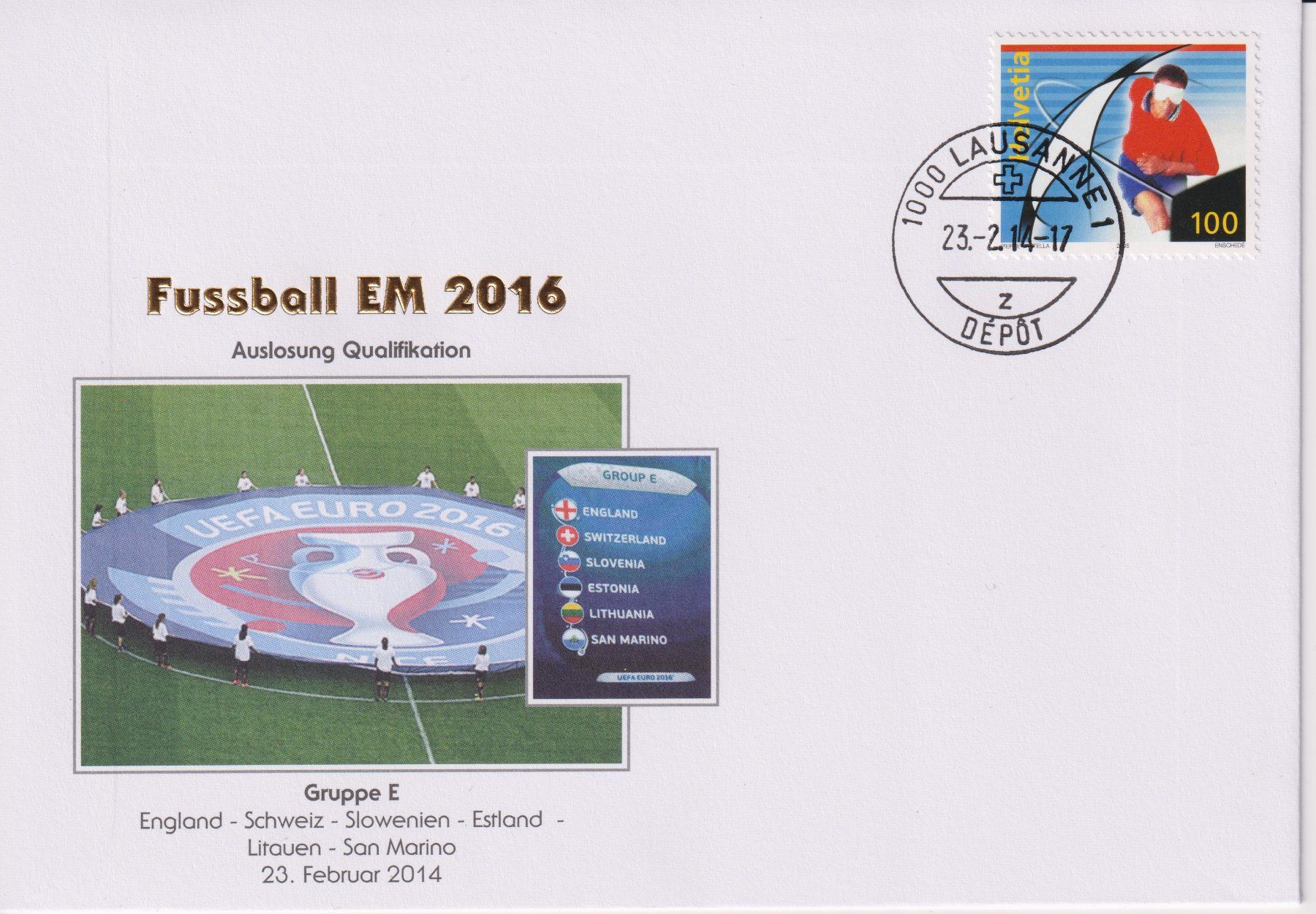 Alle Briefmarken: Fussball-EM 2016 – Gebraucht aus Bellach von qsearch