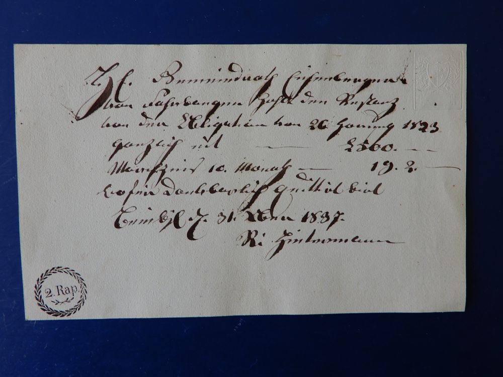 1823/87, 2 Rap.-Stempel auf 