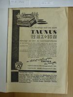 Taunus 12 MX + 15 M Zeitungswerbung 1955