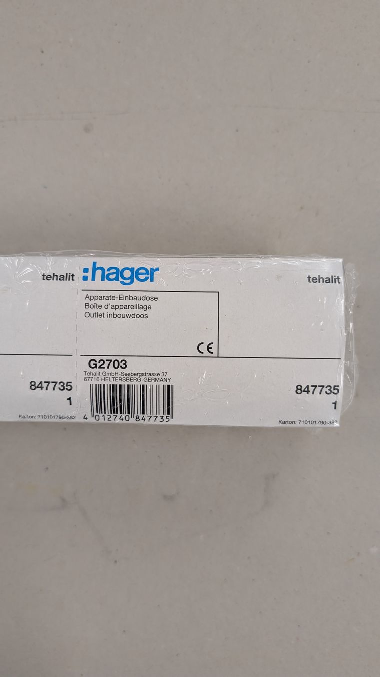 Hager Alimentazione elettrica: Apparate Einbaudose Hager Tehalit – Nuovo e nell'imballaggio originale da Volketswil venduto da mar_c5pv 2