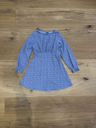 Robe fille Zara bleu à motifs fleurs taille 128 cm