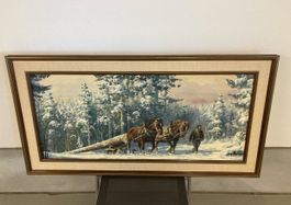 Henri Moser, Holzschleicker, Oelgemälde