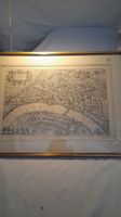 Carte ancienne de Bâle (1615) - Gravure encadrée!