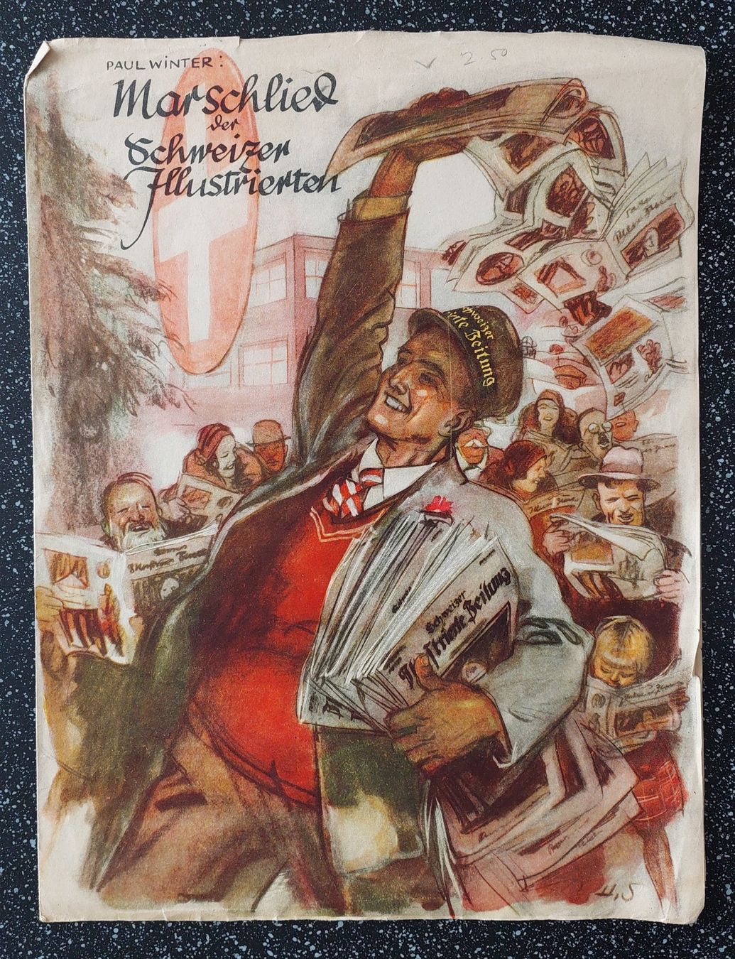 Riviste & Magazine: Original Notenblatt "Marschlied der Schweizer Illustrierten" – Usato da Allmendingen b. BE venduto da MMC-MuMeCo