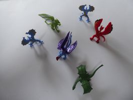 Tolles Set mit 6 x Drache, 4,0 bis 6,5cm hoch, Safari, neu