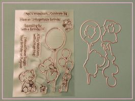 Geburtstag Elefant / Maus - Stanzschablonen + Silikonstempel