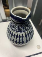 Antike Keramik Krug/Kännchen, blau/weiss, Vintage Top!