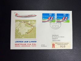 Japan Air Lines Erstflugbrief Zürich-Tokyo 1979