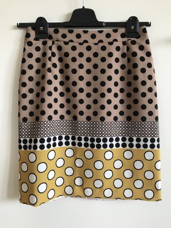 Jupe crayon vintage à pois 1.2.3 Paris, T38, polyester