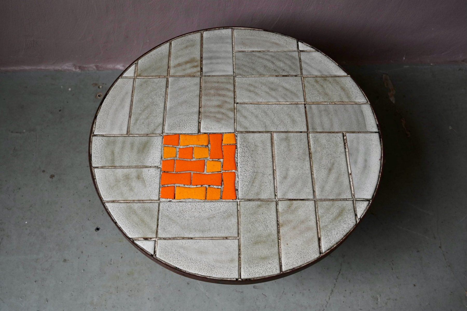 Tavoli: Table basse brutaliste acier brossé et céramique – Usato da COLMAR venduto da Sophiebellelurette 7