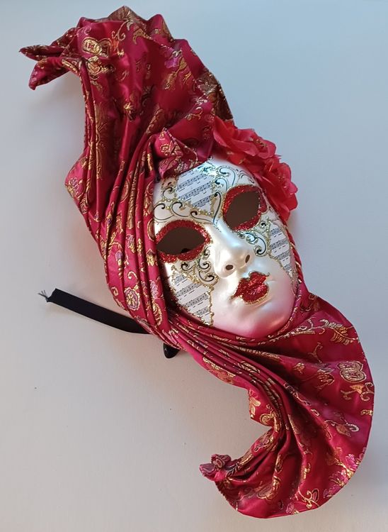 Original Venezianische Maske *Rot Sidera* (Neu (gemäss Beschreibung ...