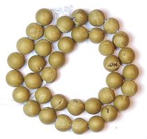 1 Strang echte Achatdrusen-Perlen Bronze bedampft 10 mm