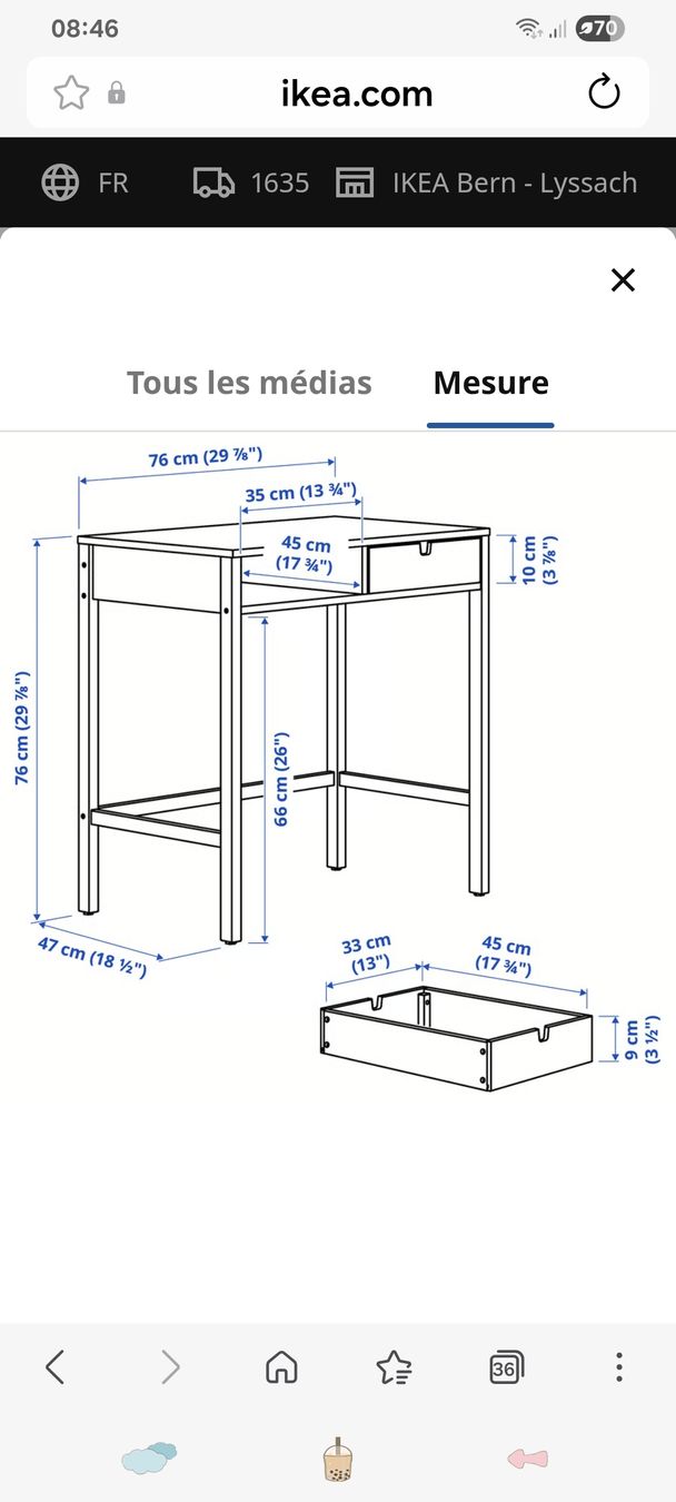 Schreibtische: Bureau coiffeuse Nordkisa Ikea  – Gebraucht aus La Tour-de-Trême von Coco06 1