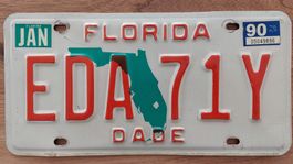 Orig. US-Fz-Nummernschild von 1990, Bundesstaat Florida