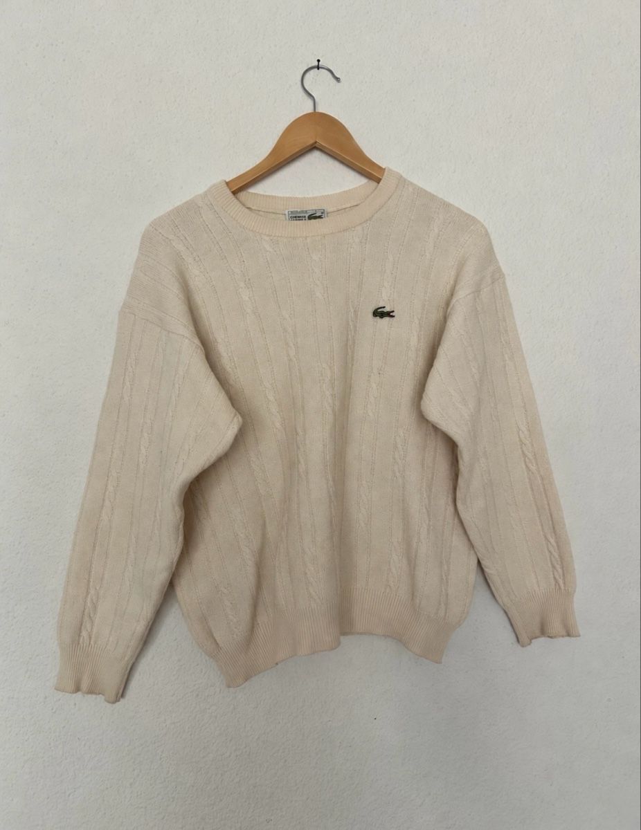 Lacoste Pullover & Sweatshirts: Pull Lacoste beige maille tressée taille 3 état correct – Gebraucht aus Morges von cat_6cm9