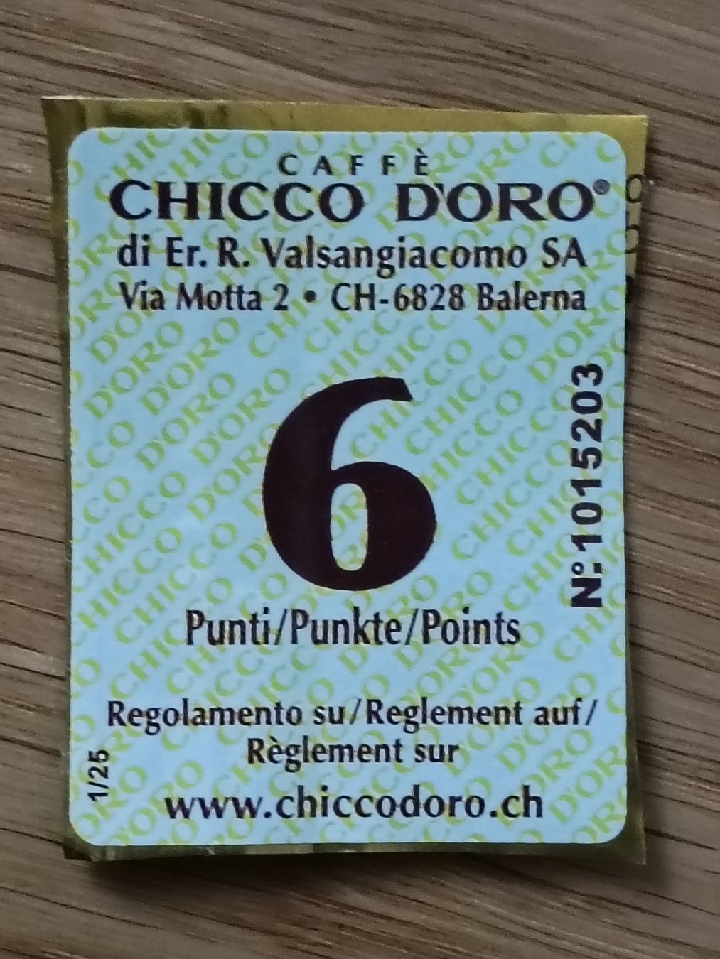 Doro Raccolte di bollini & punti: 115 Chicco d'Oro Kaffee Punkte – Nuovo e nell'imballaggio originale da Sargans venduto da Polifemo58