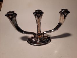 Kerzenständer, antik, versilbert, 14cm